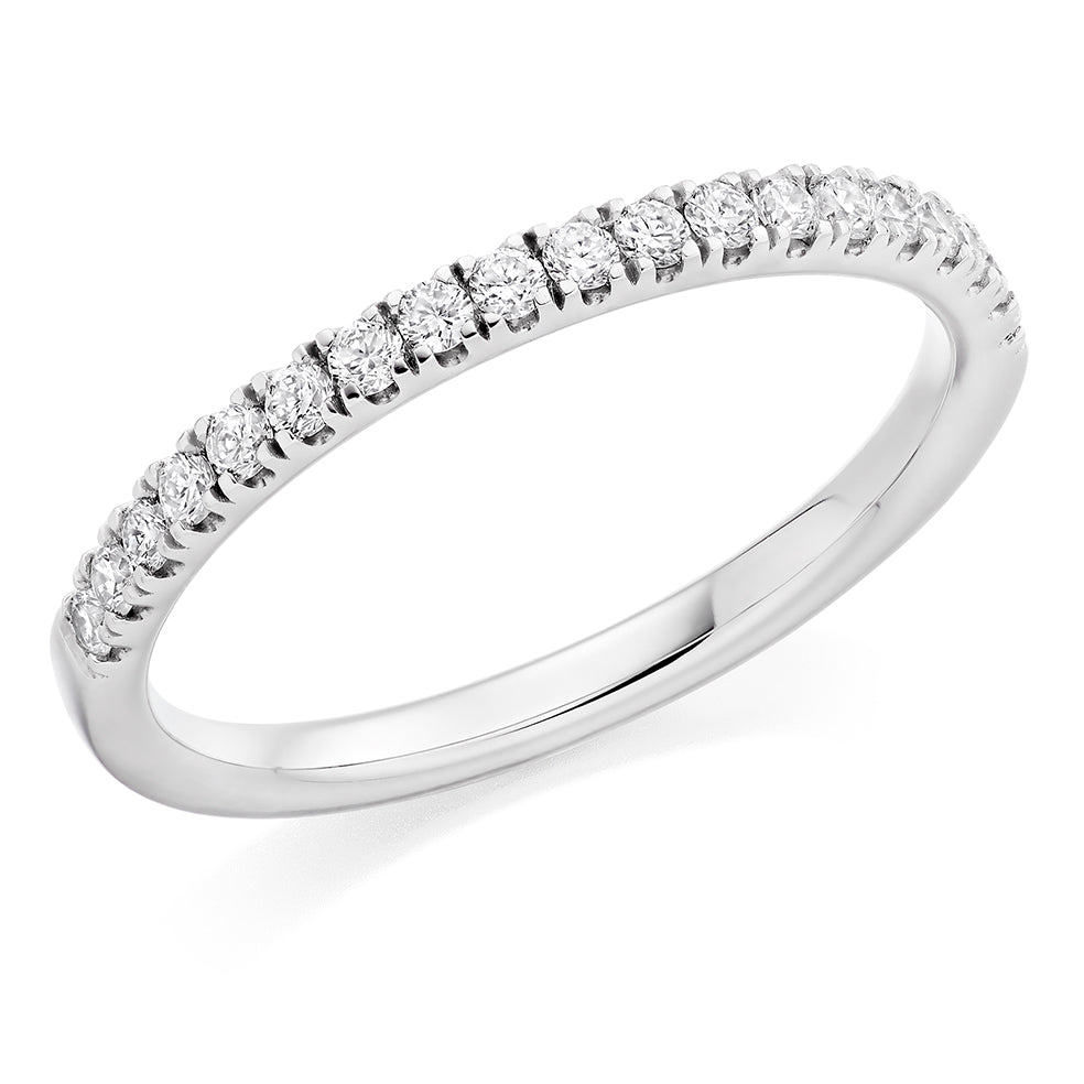Micro-Claw Diamond Half Eternity Ring, 0.35ct in White Gold