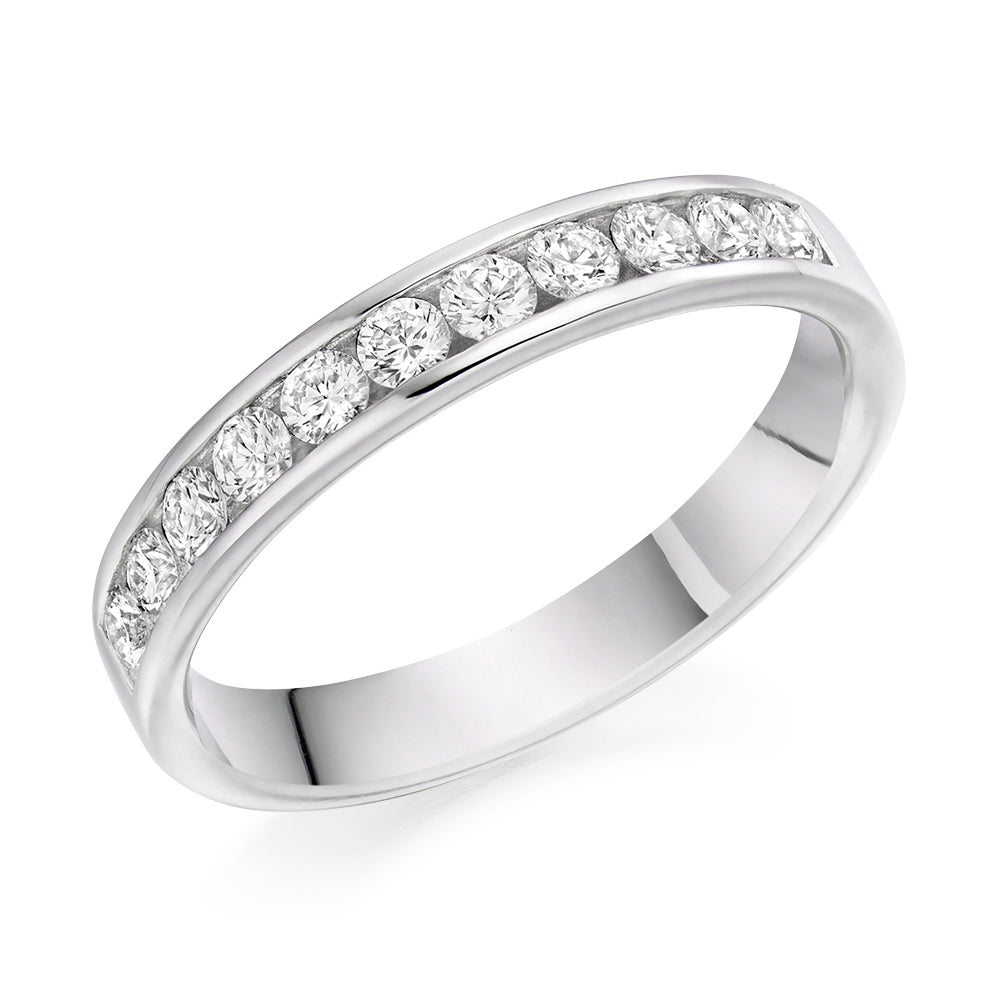 Channel-Set Half Eternity Ring, 0.5ct total (HET1167) in White Gold