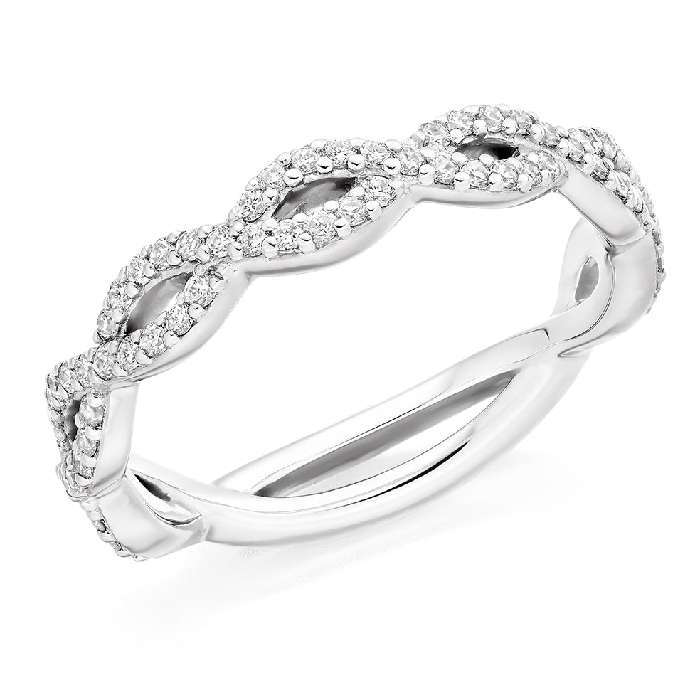 Micro-Claw Diamond Half Eternity Ring, 0.4ct in White Gold