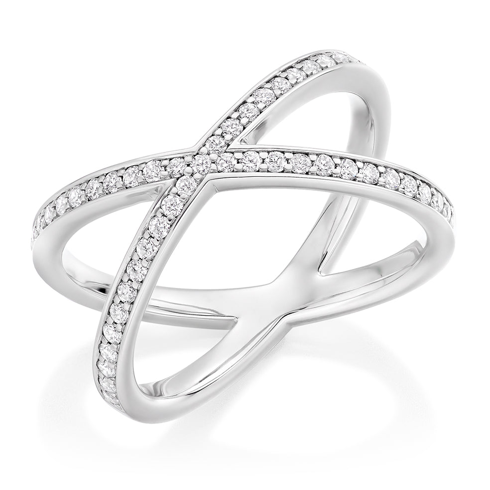 Grain-Set Diamond Half Eternity Ring, 0.4ct in White Gold
