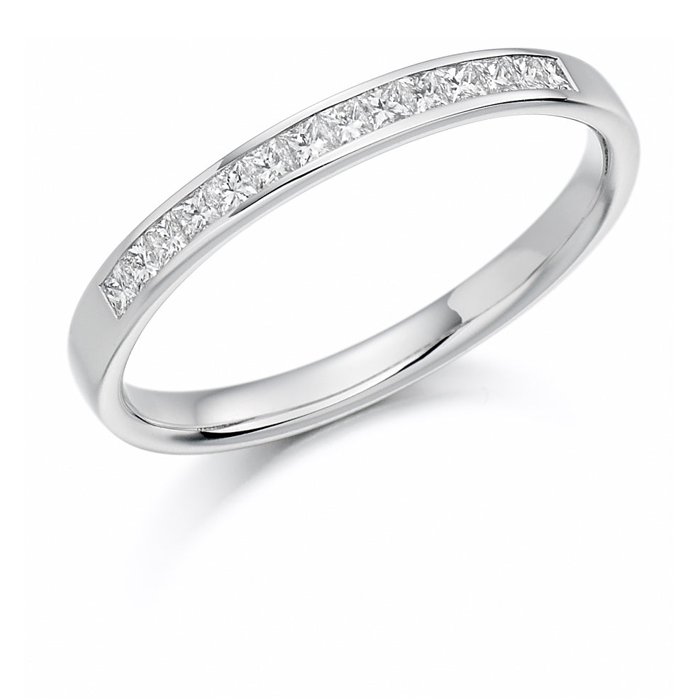 Channel-Set Half Eternity Ring, 0.2ct total (HET1174) in White Gold
