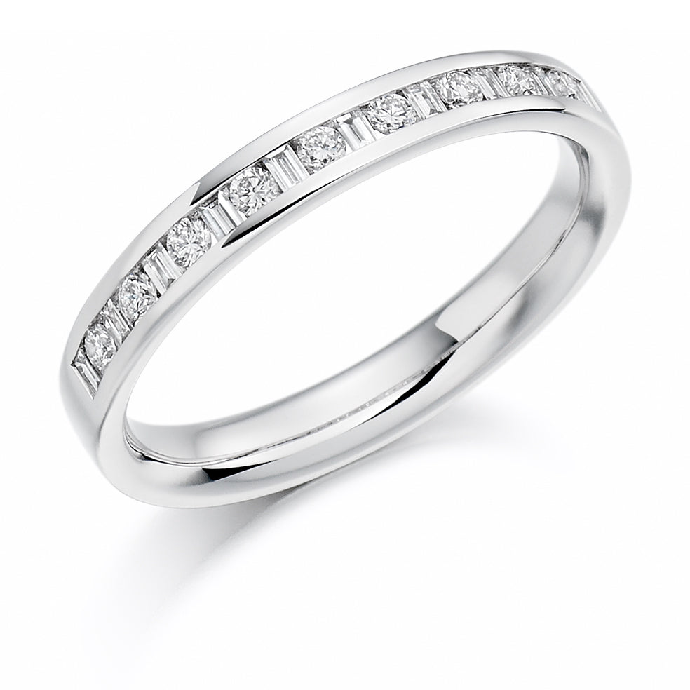 Channel-Set Half Eternity Ring, 0.25ct total (HET1188) in White Gold
