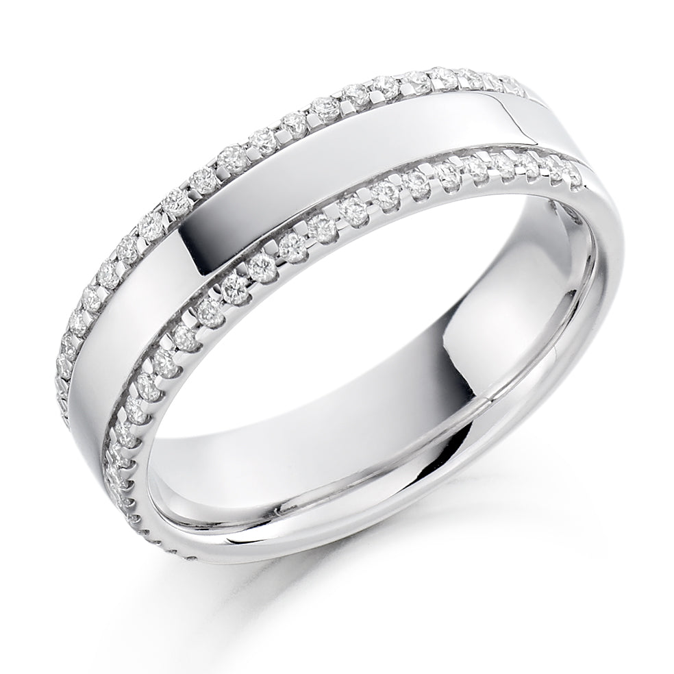 Micro-Claw Half Eternity Ring, 0.26ct total in White Gold