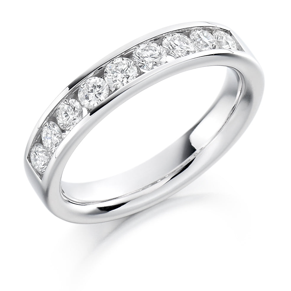 Channel-Set Half Eternity Ring, 0.7ct total (HET1193) in White Gold