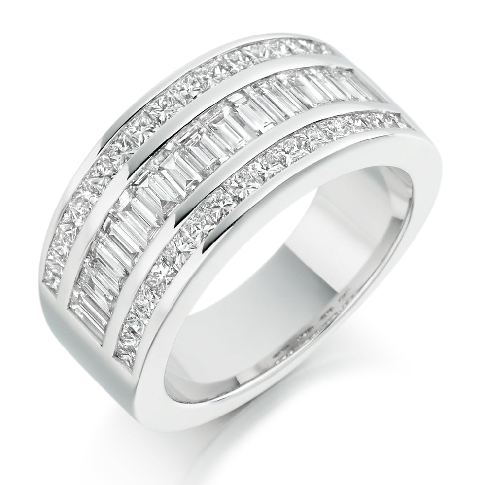 Channel-Set Half Eternity Ring, 1.73ct total in White Gold