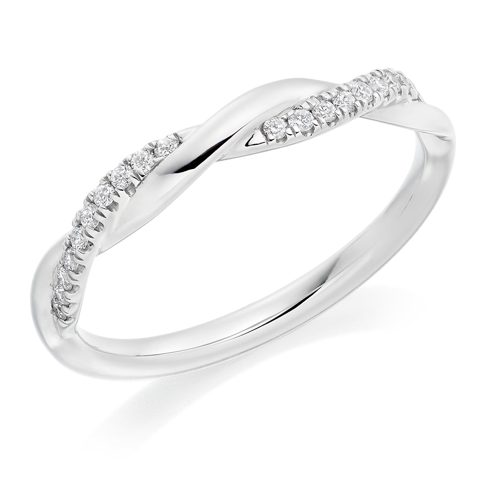 Micro-Claw Diamond Half Eternity Ring B, 0.12ct in White Gold