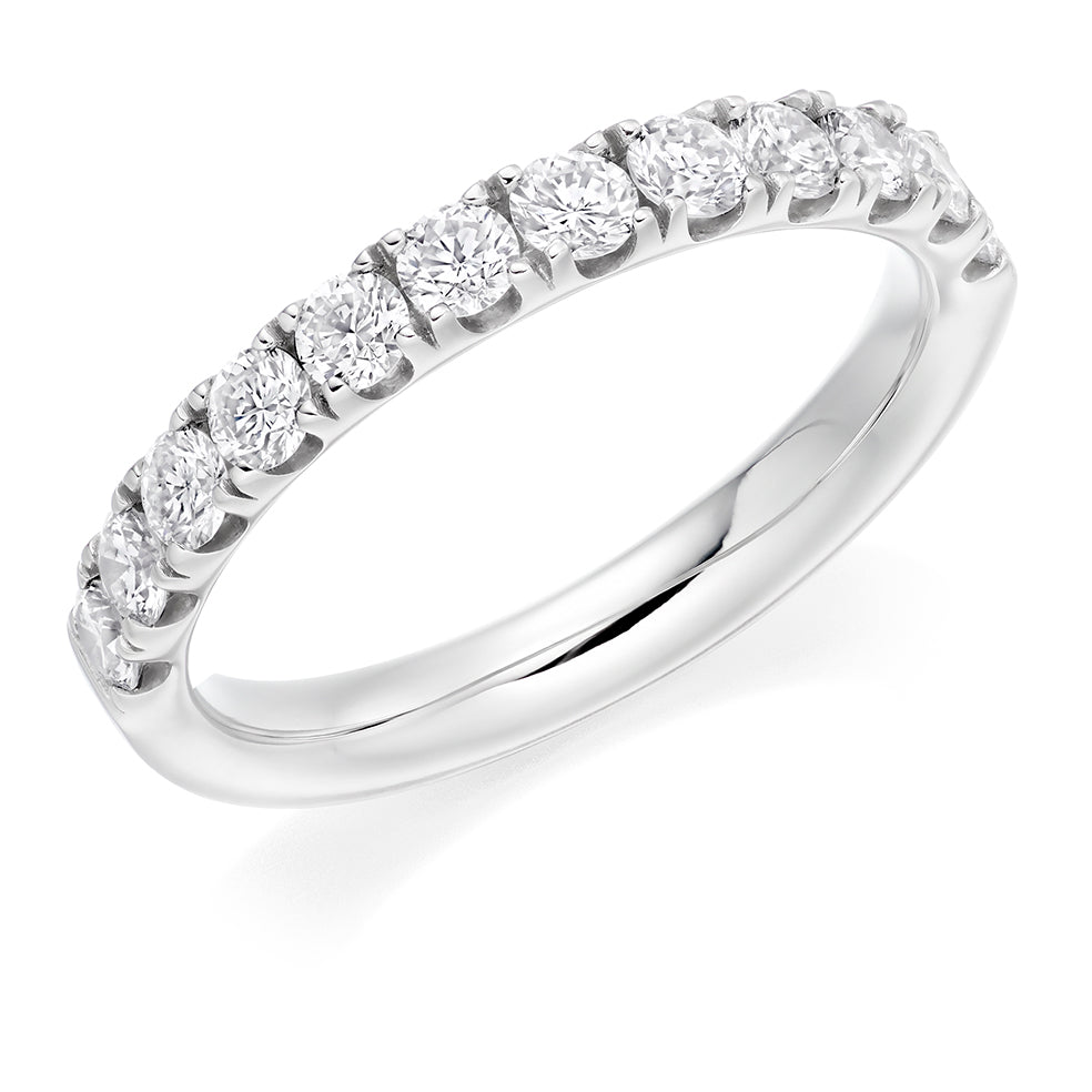 Micro-Claw Diamond Half Eternity Ring C, 0.75ct in White Gold