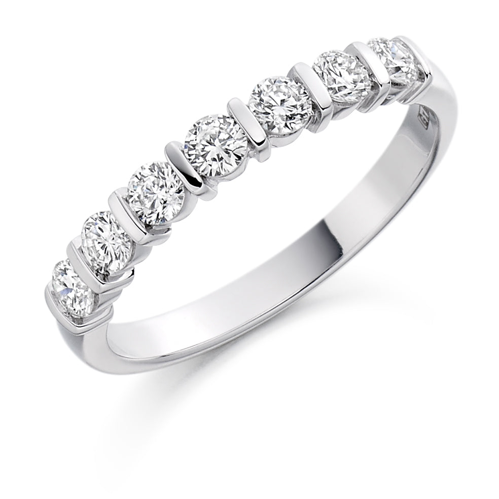 Bar-Set Half Eternity Ring, 0.5ct total (HET1221) in White Gold