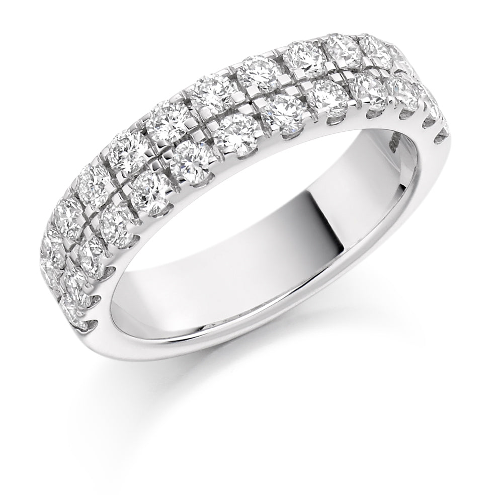 Micro-Claw Half Eternity Ring, 1.25ct total in White Gold