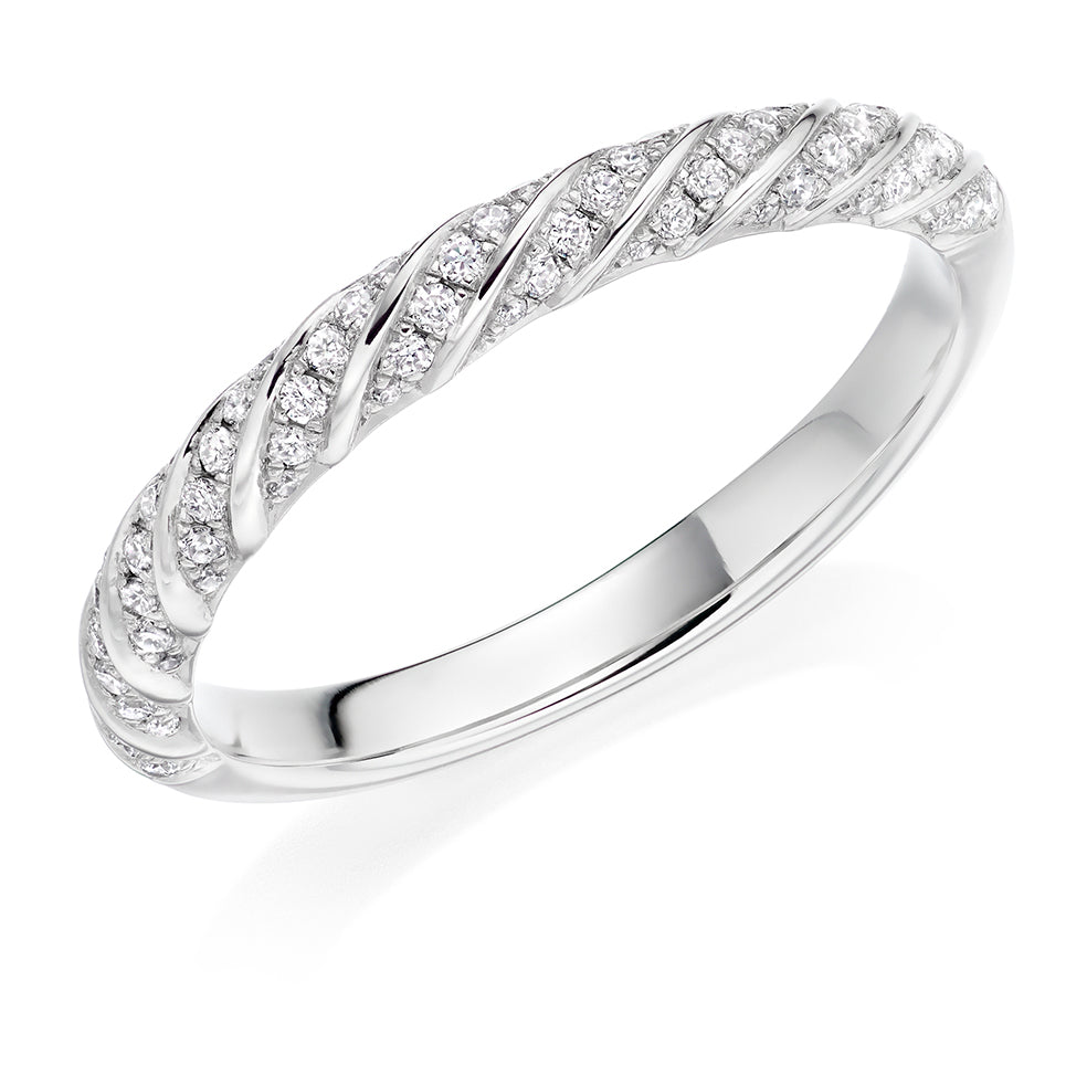 Grain-Set Diamond Half Eternity Ring, 0.22ct in White Gold