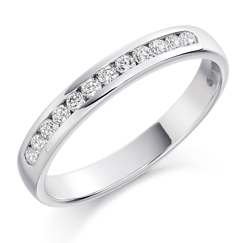 Channel-Set Half Eternity Ring, 0.25ct total (HET1240) in White Gold