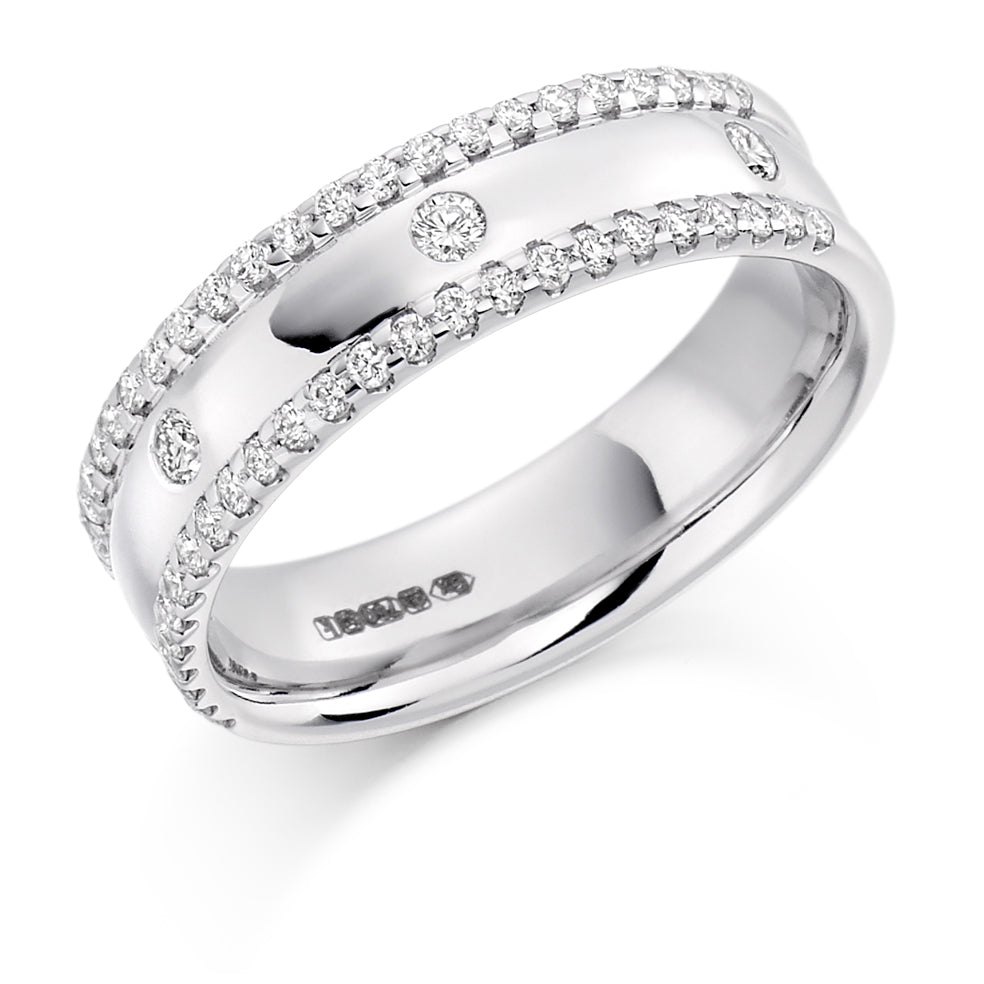 Micro-Claw Half Eternity Ring, 0.4ct total in White Gold