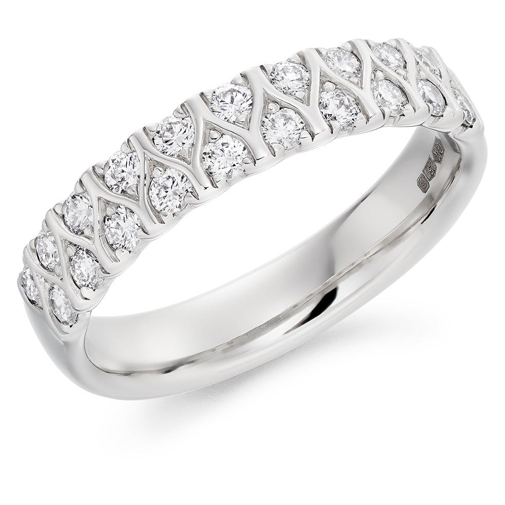 Grain-Set Diamond Half Eternity Ring, 0.5ct in White Gold