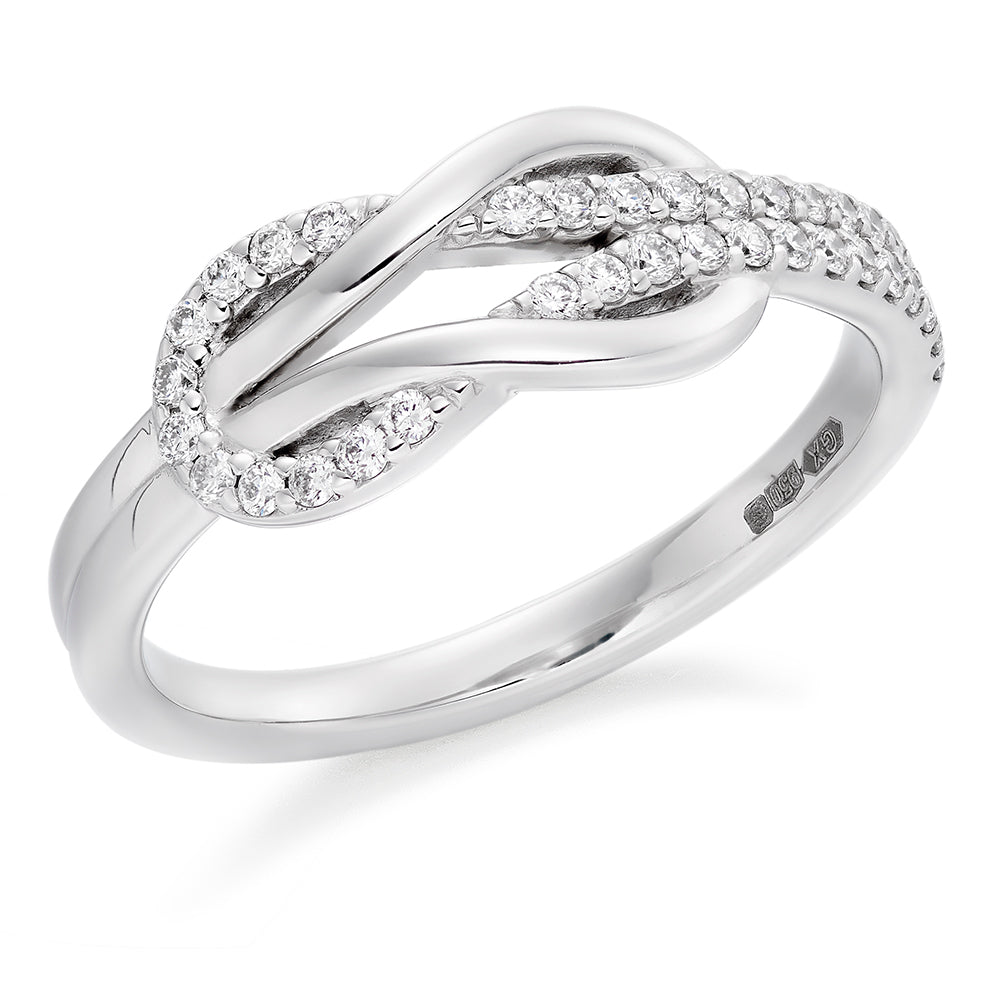 Micro-Claw Diamond Half Eternity Ring B, 0.25ct in White Gold