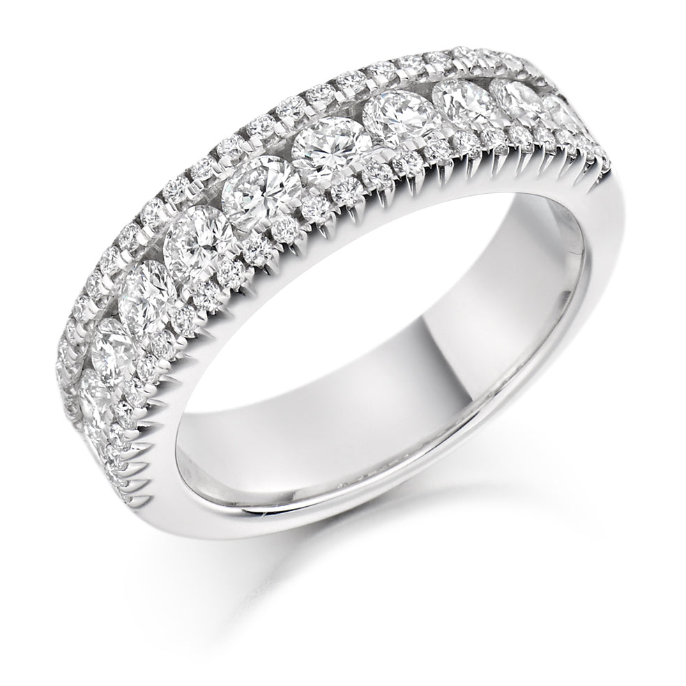 Channel-Set Half Eternity Ring, 1.5ct total in White Gold
