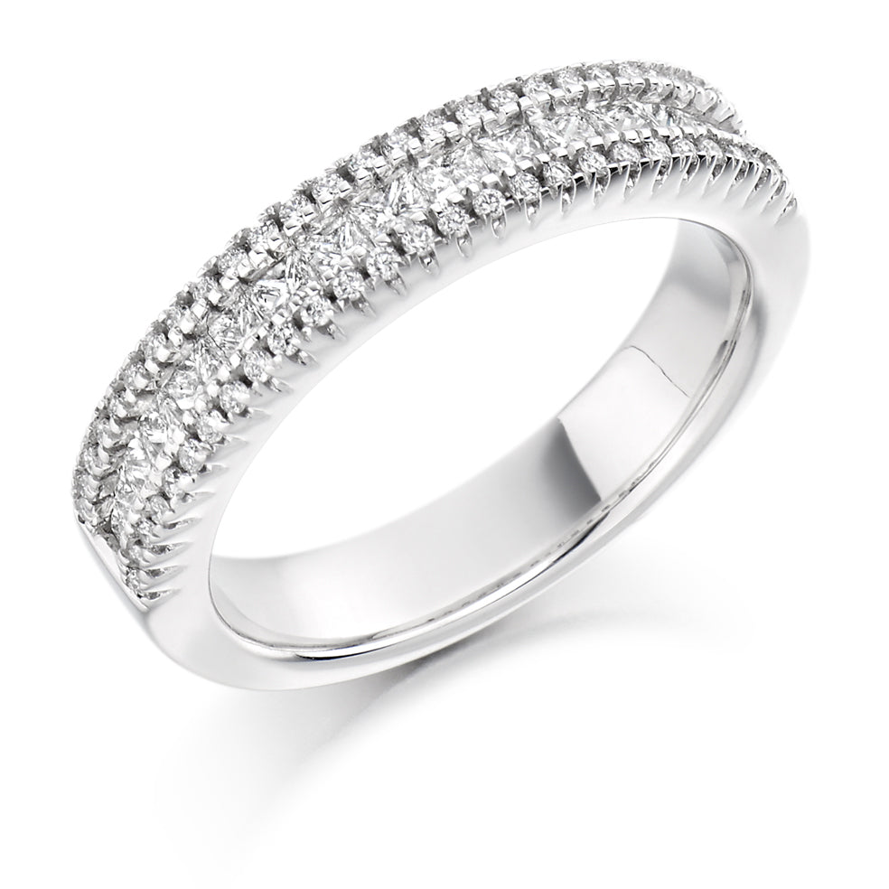 Channel-Set Half Eternity Ring, 0.7ct total (HET1292) in White Gold