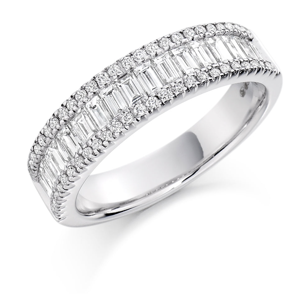 Channel-Set Half Eternity Ring, 1.25ct total in White Gold