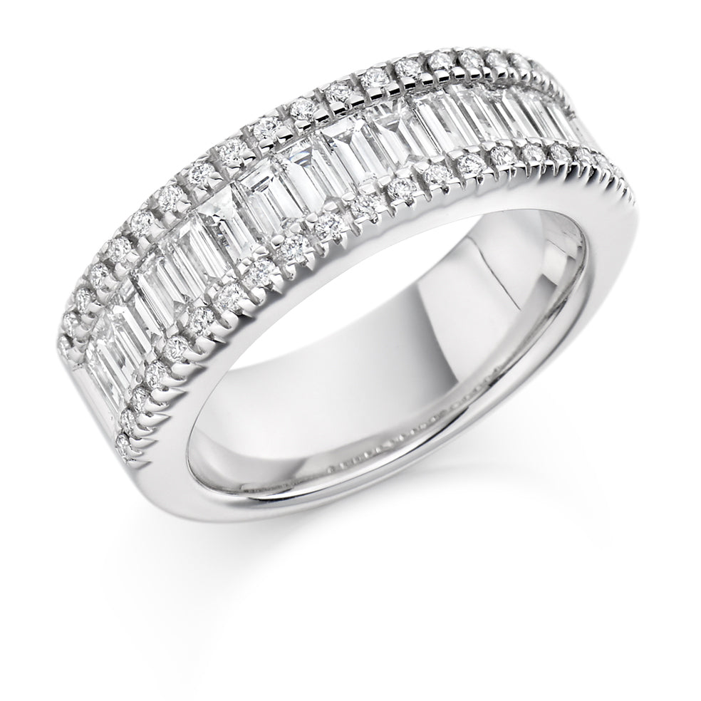 Channel-Set Half Eternity Ring, 2.0ct total (HET1297) in White Gold