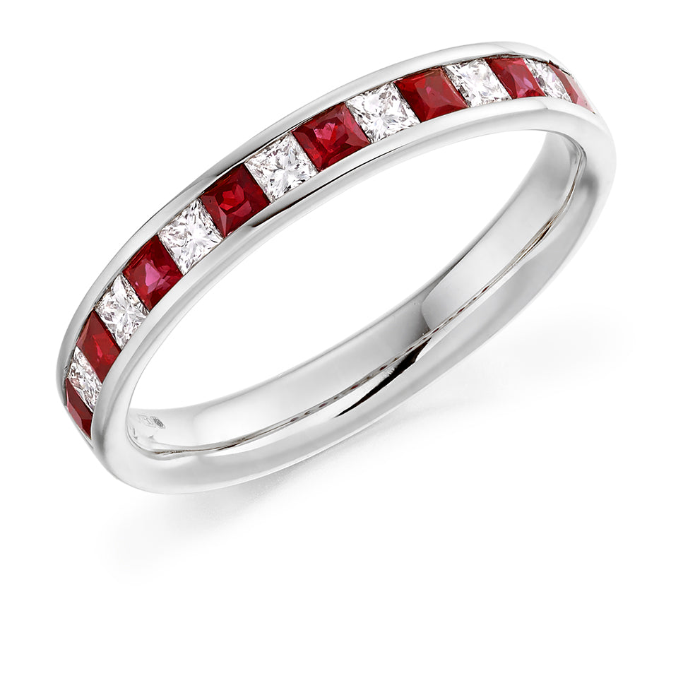Channel-Set Half Eternity Ring, 0.30ct total (HET1301) in White Gold