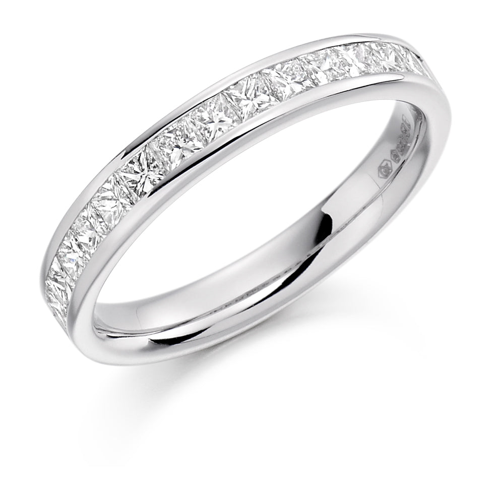 Channel-Set Half Eternity Ring, 0.75ct total (HET1301) in White Gold