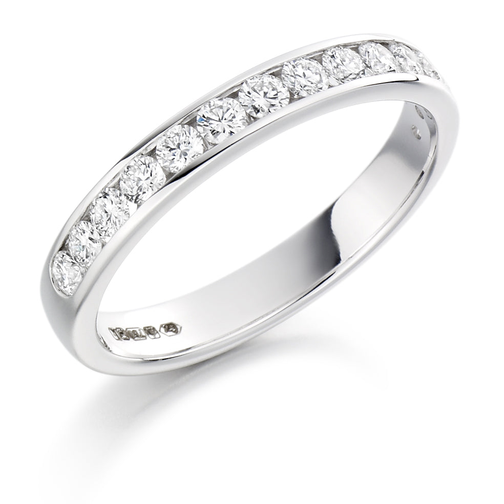 Channel-Set Half Eternity Ring, 0.5ct total (HET1310) in White Gold