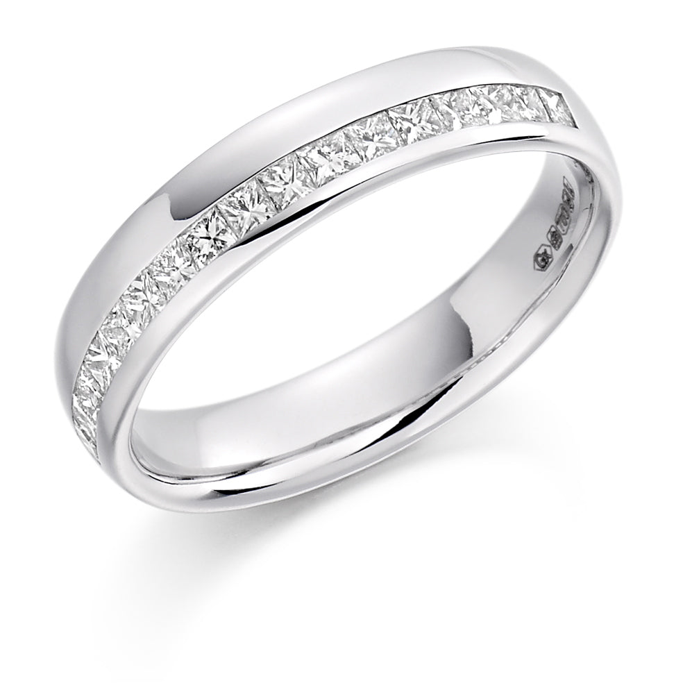Offset Channel-Set Half Eternity Ring, 0.4ct total (HET1315) in White Gold