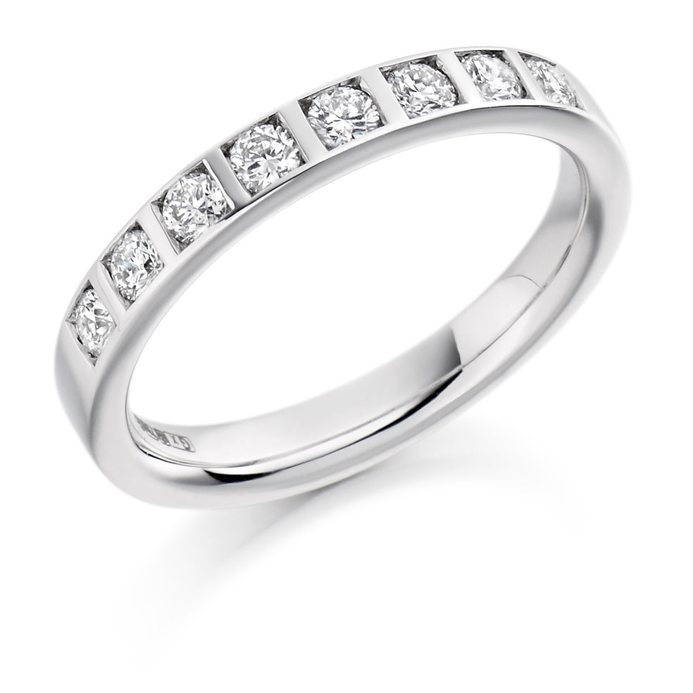 Bar-Set Half Eternity Ring, 0.4ct total (HET1343) in White Gold