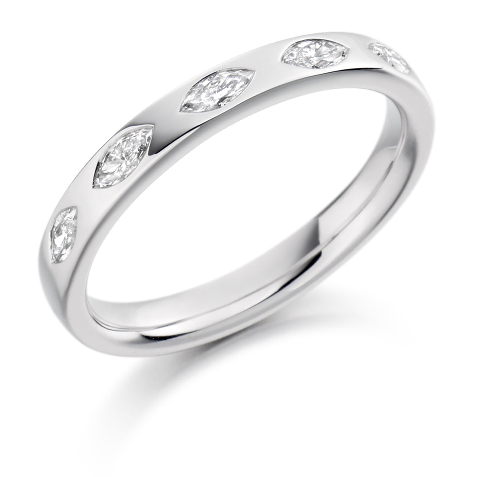 Rubover Half Eternity Ring, 0.3ct total (HET1372) in White Gold
