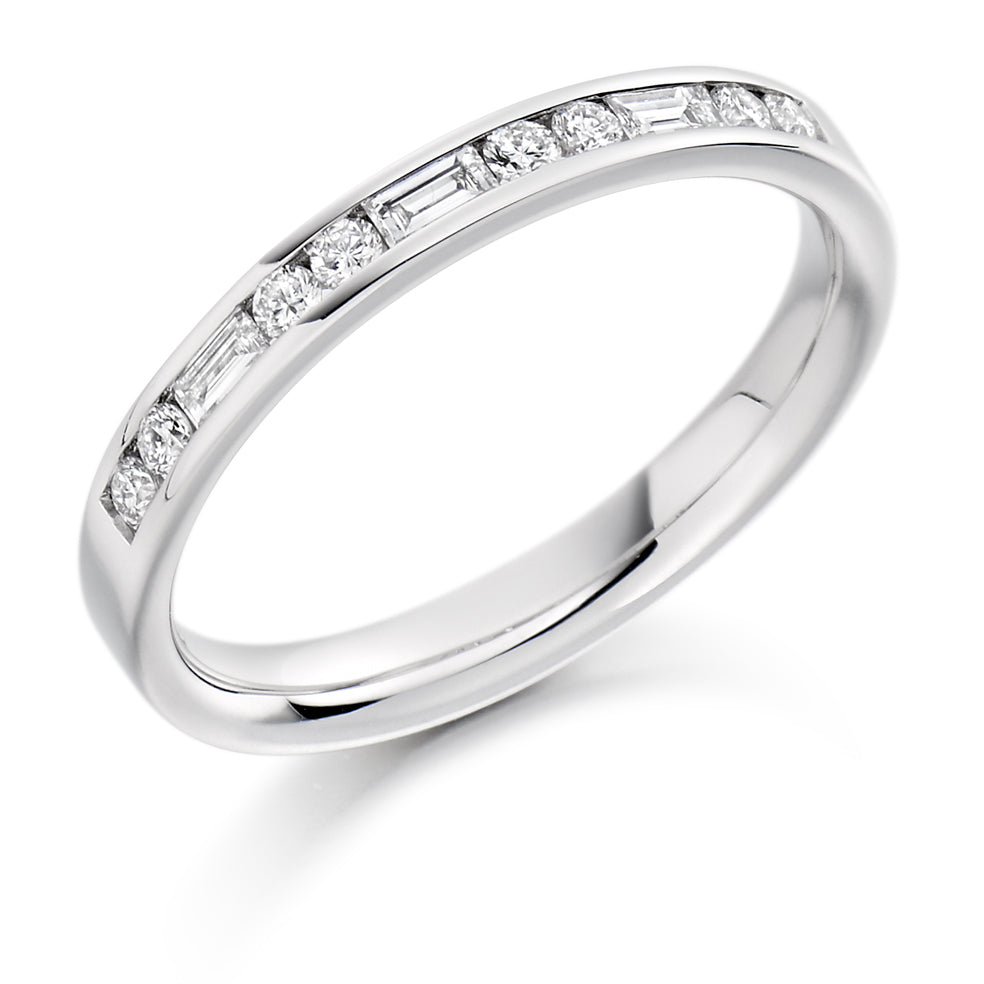 Channel-Set Half Eternity Ring, 0.3ct total (HET1409) in White Gold