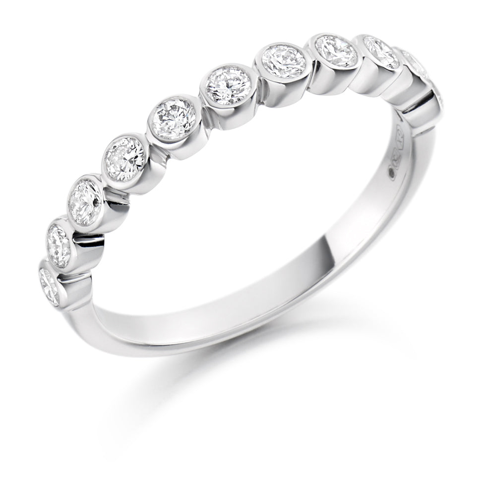 Rubover Half Eternity Ring, 0.5ct total (HET1411) in White Gold
