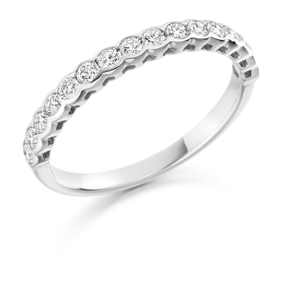 Rubover Half Eternity Ring, 0.5ct total (HET1427) in White Gold