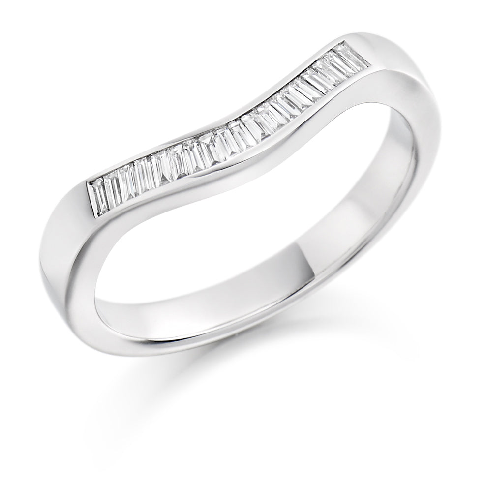Shaped Channel-Set Half Eternity Ring, 0.2ct total (HET1436) in White Gold
