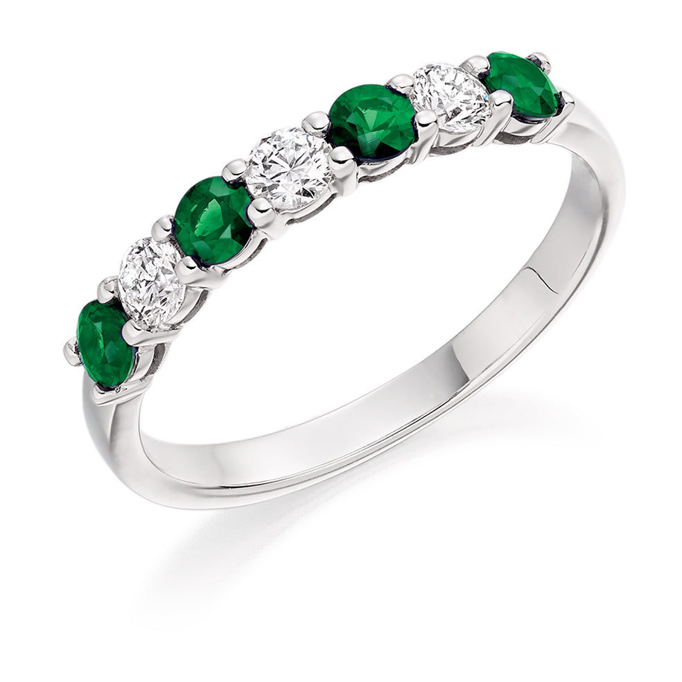 Claw-Set Half Eternity Ring, 0.23ct total (HET1493) in White Gold
