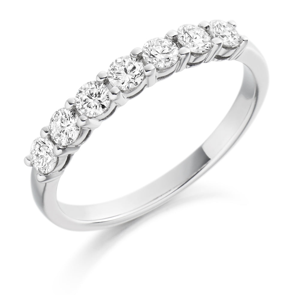 Claw-Set Half Eternity Ring, 0.5ct total (HET1493) in White Gold