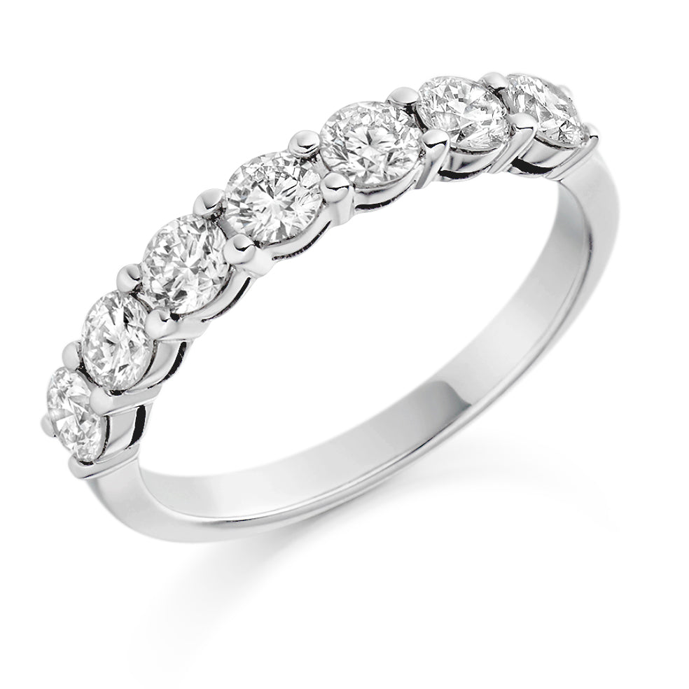 Claw-Set Half Eternity Ring, 1.0ct total (HET1494) in White Gold