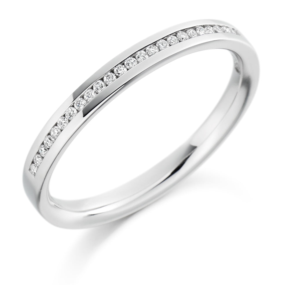 Channel-Set Half Eternity Ring, 0.12ct total (HET1549) in White Gold