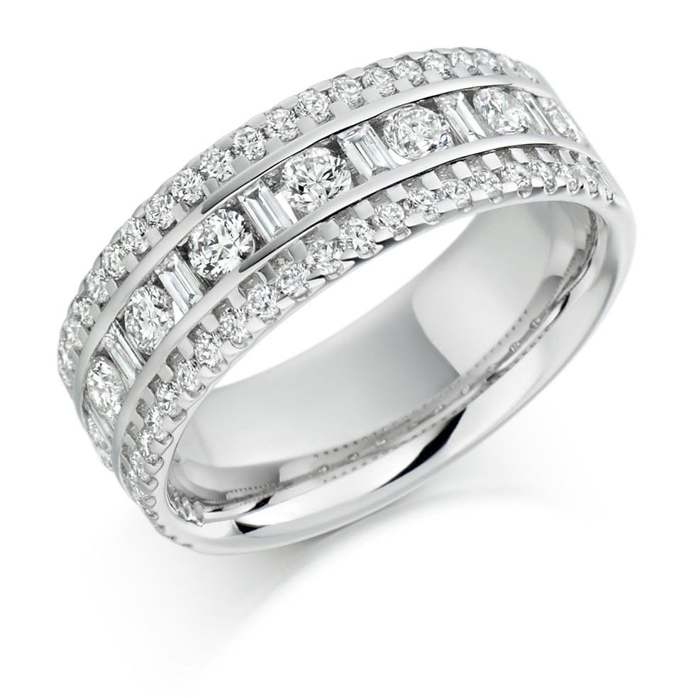 Channel-Set Half Eternity Ring, 1.3ct total (HET1552) in White Gold