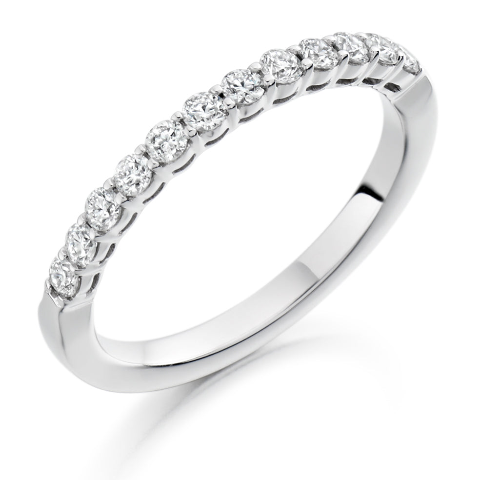 Claw-Set Half Eternity Ring, 0.5ct total (HET1627) in White Gold