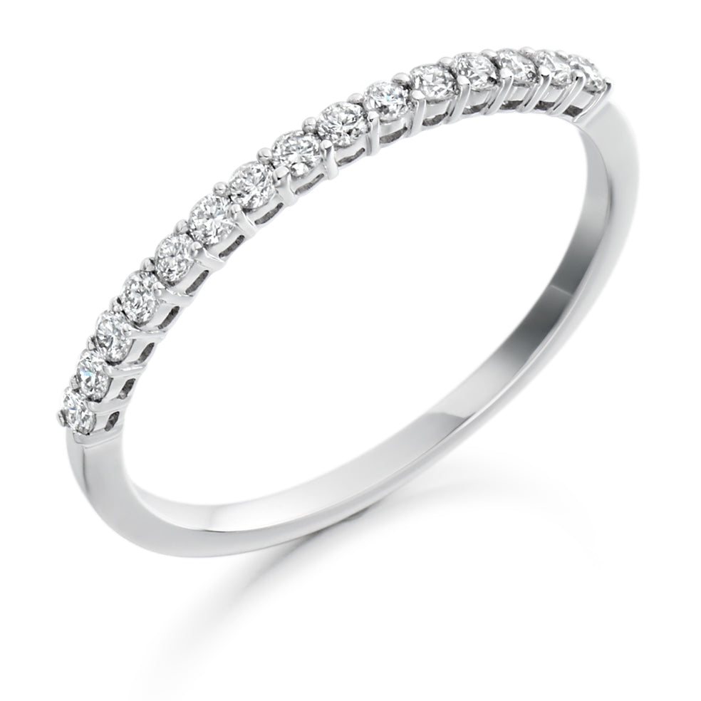 Claw-Set Half Eternity Ring, 0.25ct total (HET1686) in White Gold