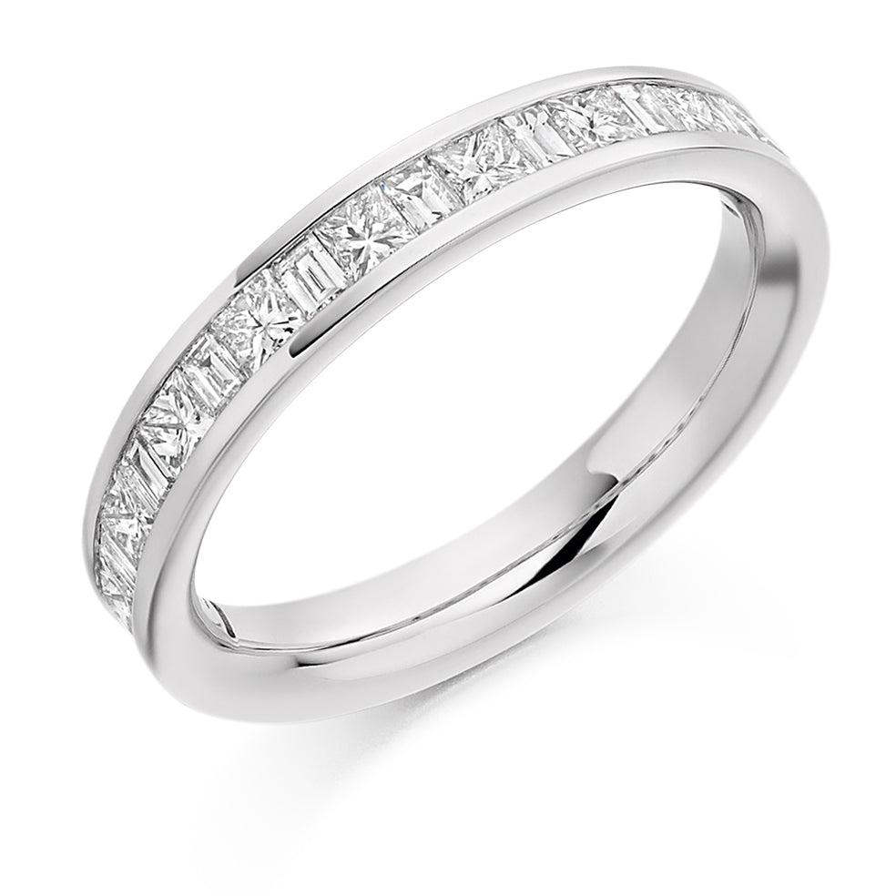 Channel-Set Half Eternity Ring, 0.6ct total (HET1687) in White Gold