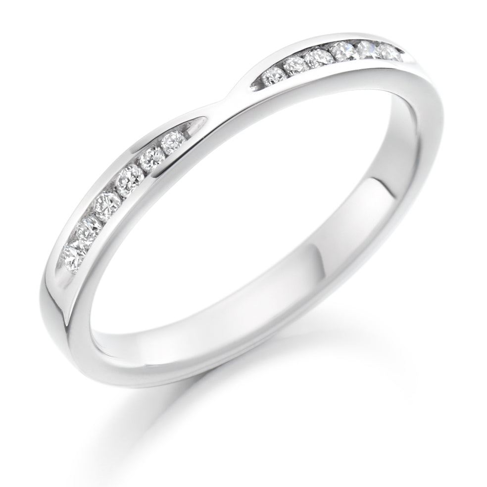 Channel-Set Half Eternity Ring, 0.18ct total (HET1730) in White Gold