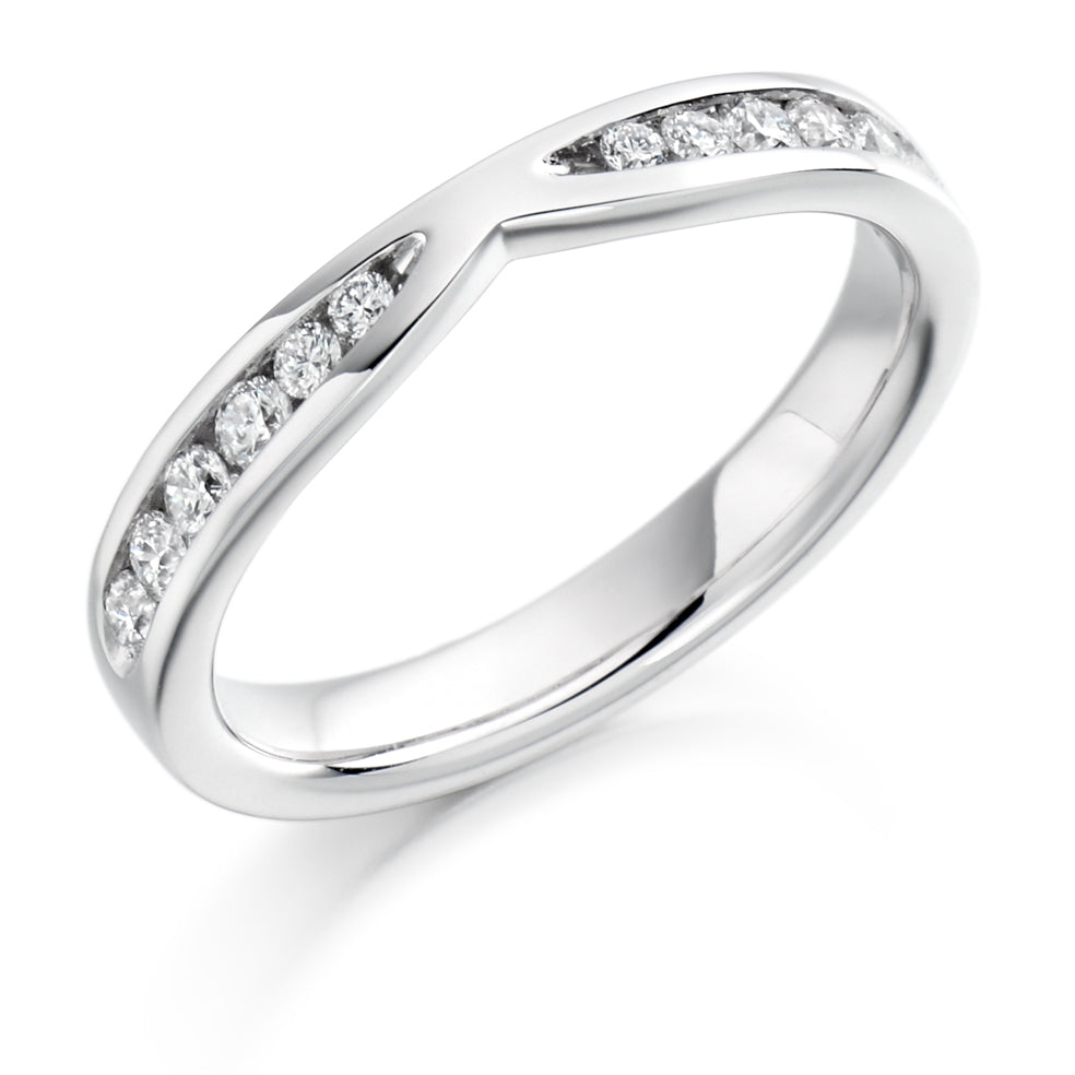 Channel-Set Half Eternity Ring, 0.37ct total (HET1731) in White Gold