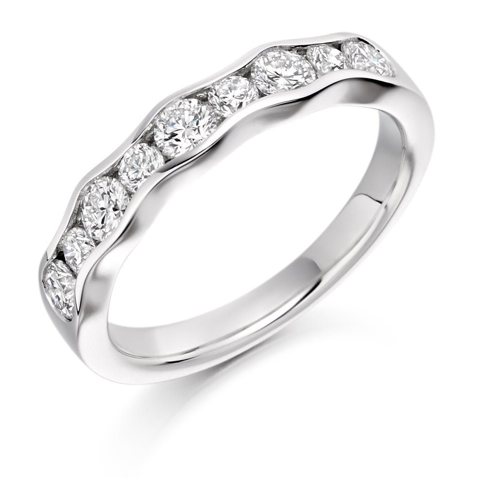 Channel-Set Half Eternity Ring, 0.75ct total (HET1737) in White Gold