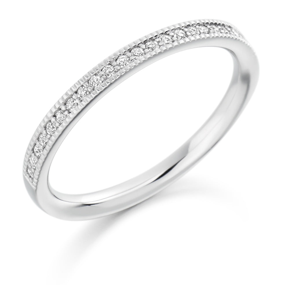 Grain-Set Half Eternity Ring, 0.15ct total (HET1769) in White Gold