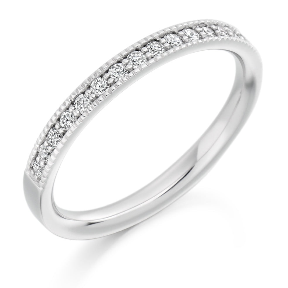 Grain-Set Half Eternity Ring, 0.25ct total (HET1770) in White Gold