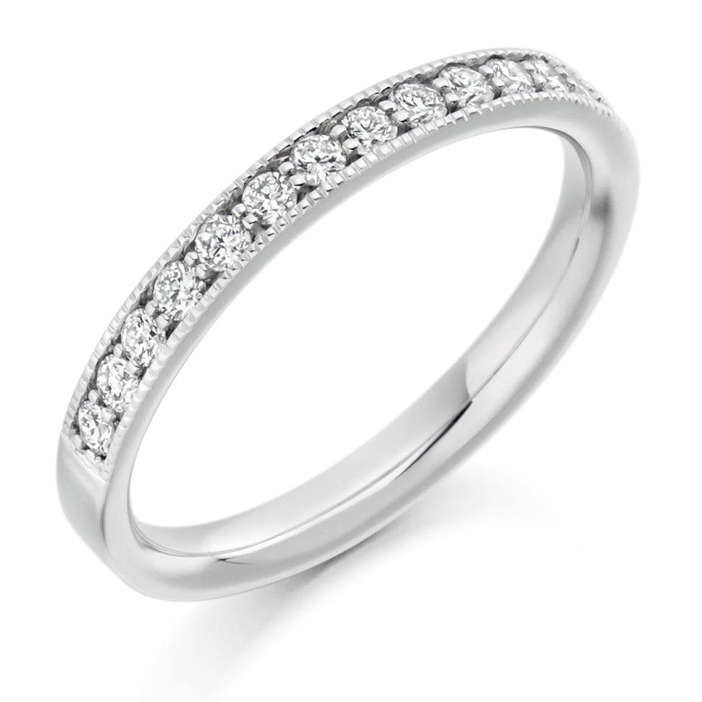 Grain-Set Half Eternity Ring, 0.33ct total (HET1771) in White Gold