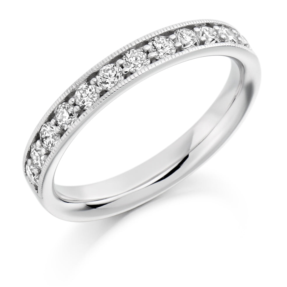 Grain-Set Half Eternity Ring, 0.50ct total (HET1772) in White Gold