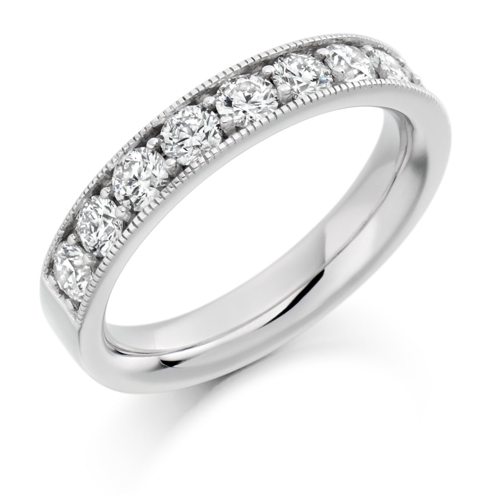 Grain-Set Half Eternity Ring, 1.00ct total (HET1774) in White Gold