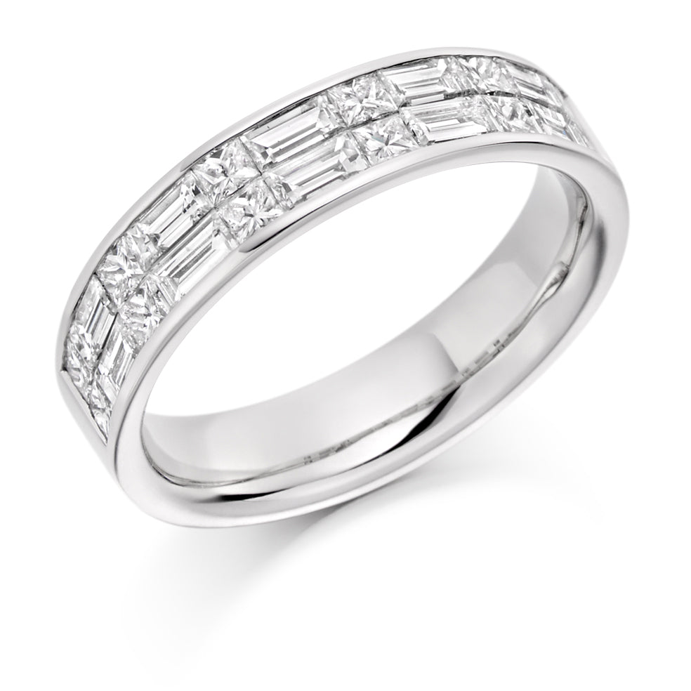 Channel-Set Half Eternity Ring, 1.25ct total (HET1823) in White Gold