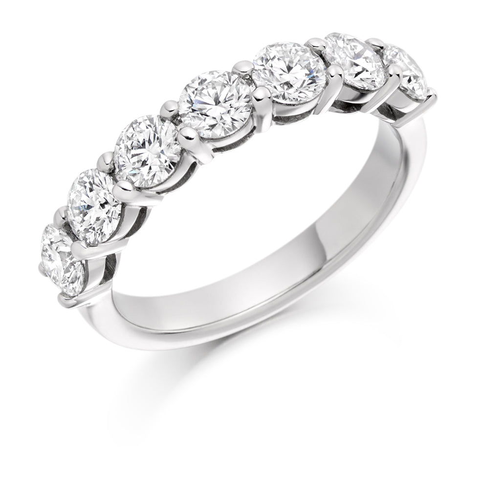 Claw-Set Half Eternity Ring, 1.5ct total (HET1826) in White Gold